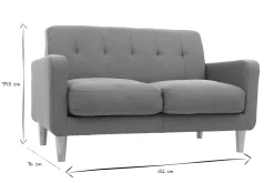 Miliboo Canapé Design|Voir Tous Les Canapés-Canapé scandinave 2 places en tissu bleu canard et bois clair LUNA