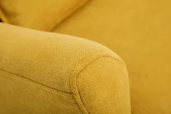 Miliboo Canapé Design|Voir Tous Les Canapés-Canapé scandinave 2 places en tissu effet velours jaune moutarde et bois clair KATE