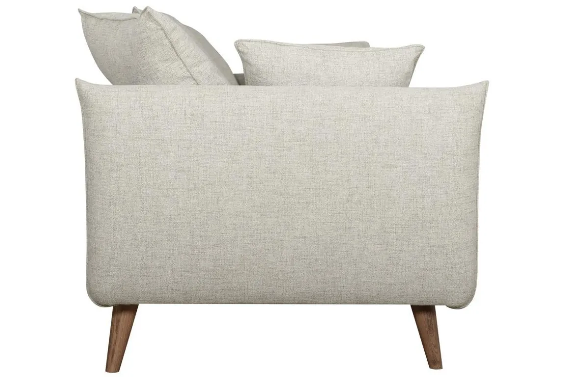 Miliboo Canapé Design|Voir Tous Les Canapés-Canapé scandinave 3 places en tissu beige et bois clair OLYMPIA