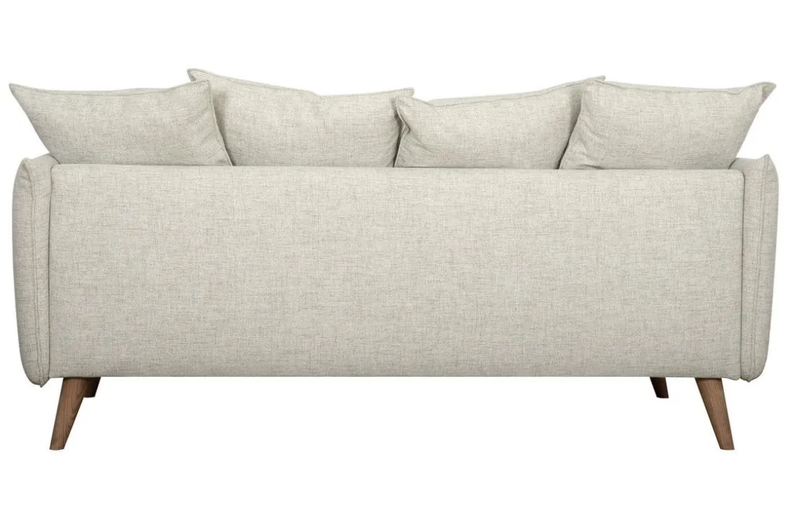 Miliboo Canapé Design|Voir Tous Les Canapés-Canapé scandinave 3 places en tissu beige et bois clair OLYMPIA