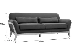 Miliboo Canapé Design|Voir Tous Les Canapés-Canapé scandinave 3 places en tissu vert kaki et bois clair YOKO