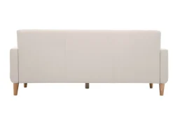 Miliboo Canapé Design|Voir Tous Les Canapés-Canapé scandinave 3 places en tissu beige et bois clair LUNA