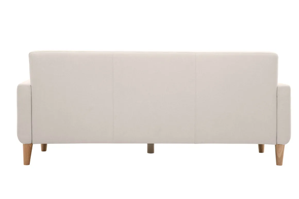 Miliboo Canapé Design|Voir Tous Les Canapés-Canapé scandinave 3 places en tissu beige et bois clair LUNA