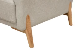 Miliboo Canapé Design|Voir Tous Les Canapés-Canapé scandinave 4 places en tissu effet velours texturé beige et bois clair SINDRO