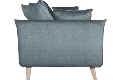 Miliboo Canapé Design|Voir Tous Les Canapés-Canapé scandinave 3 places en tissu velours bleu gris et bois clair OLYMPIA