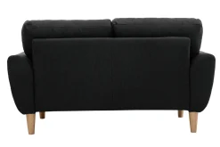 Miliboo Canapé Design|Voir Tous Les Canapés-Canapé scandinave 2 places en tissu gris foncé et bois clair ALICE