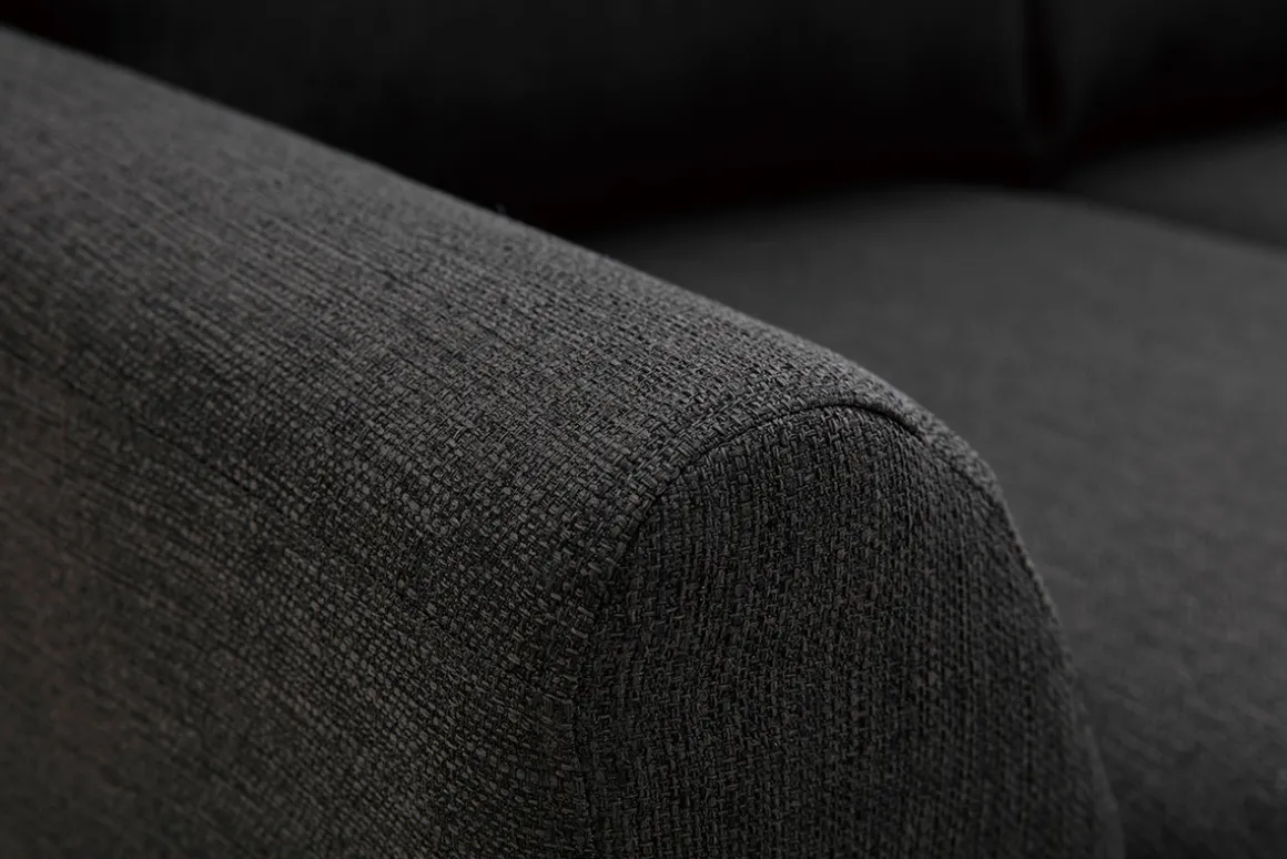 Miliboo Canapé Design|Voir Tous Les Canapés-Canapé scandinave 2 places en tissu gris foncé et bois clair ALICE