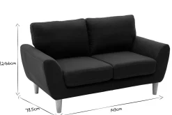 Miliboo Canapé Design|Voir Tous Les Canapés-Canapé scandinave 2 places en tissu gris foncé et bois clair ALICE