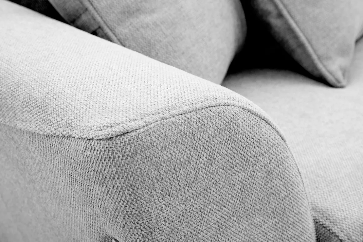 Miliboo Canapé Design|Voir Tous Les Canapés-Canapé scandinave 3 places en tissu effet velours texturé gris clair et bois clair ASAKO