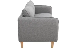 Miliboo Canapé Design|Voir Tous Les Canapés-Canapé scandinave 3 places en tissu gris clair et bois clair KURT