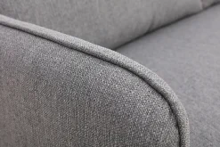 Miliboo Canapé Design|Voir Tous Les Canapés-Canapé scandinave 3 places en tissu gris clair et bois clair KURT