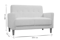 Miliboo Canapé Design|Voir Tous Les Canapés-Canapé scandinave 2 places en tissu effet laine bouclée blanc et bois clair MOON