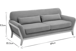 Miliboo Canapé Design|Voir Tous Les Canapés-Canapé scandinave 3 places en tissu effet velours jaune moutarde et bois clair YOKO