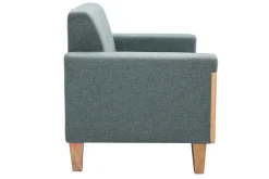 Miliboo Canapé Design|Voir Tous Les Canapés-Canapé scandinave 2 places en tissu vert de gris et bois clair FJORD