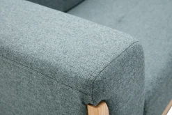 Miliboo Canapé Design|Voir Tous Les Canapés-Canapé scandinave 2 places en tissu vert de gris et bois clair FJORD