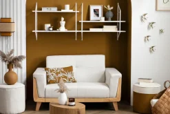 Miliboo Canapé Design|Voir Tous Les Canapés-Canapé scandinave 2 places en tissu vert de gris et bois clair FJORD