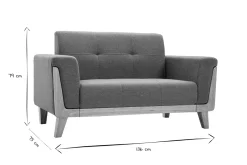 Miliboo Canapé Design|Voir Tous Les Canapés-Canapé scandinave 2 places en tissu vert de gris et bois clair FJORD