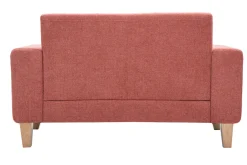 Miliboo Canapé Design|Voir Tous Les Canapés-Canapé scandinave 2 places en tissu terracotta et bois clair FJORD