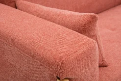 Miliboo Canapé Design|Voir Tous Les Canapés-Canapé scandinave 2 places en tissu terracotta et bois clair FJORD