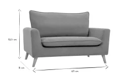 Miliboo Canapé Design|Voir Tous Les Canapés-Canapé scandinave 2 places en tissu effet velours jaune moutarde et bois clair JONAS