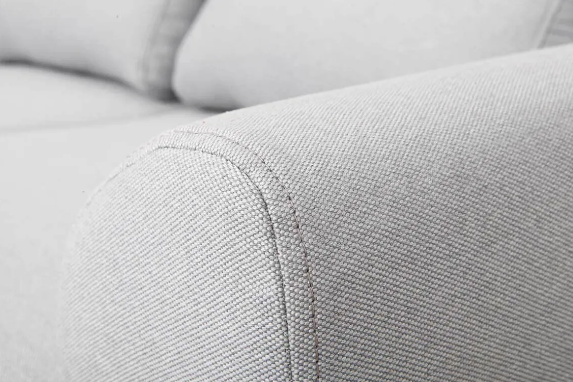 Miliboo Canapé Design|Voir Tous Les Canapés-Canapé scandinave 2 places en tissu gris clair et bois clair EKTOR