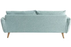 Miliboo Canapé Design|Voir Tous Les Canapés-Canapé scandinave 3 places en tissu bleu glacier et bois clair CREEP