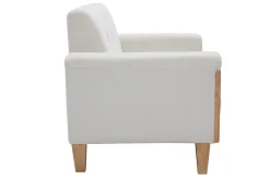 Miliboo Canapé Design|Voir Tous Les Canapés-Canapé scandinave 2 places en tissu blanc cassé et bois clair FJORD