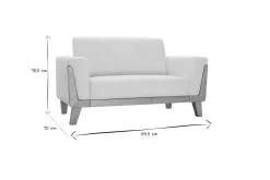 Miliboo Canapé Design|Voir Tous Les Canapés-Canapé scandinave 2 places en tissu blanc cassé et bois clair FJORD