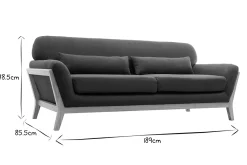 Miliboo Canapé Design|Voir Tous Les Canapés-Canapé scandinave 3 places en tissu bleu canard et bois clair YOKO