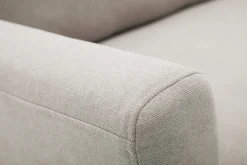 Miliboo Canapé Design|Voir Tous Les Canapés-Canapé scandinave 2 places en tissu effet velours beige naturel et bois clair JONAS