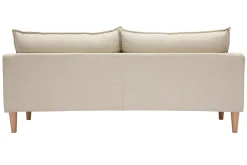 Miliboo Canapé Design|Voir Tous Les Canapés-Canapé scandinave 3 places en tissu beige et bois clair KATE