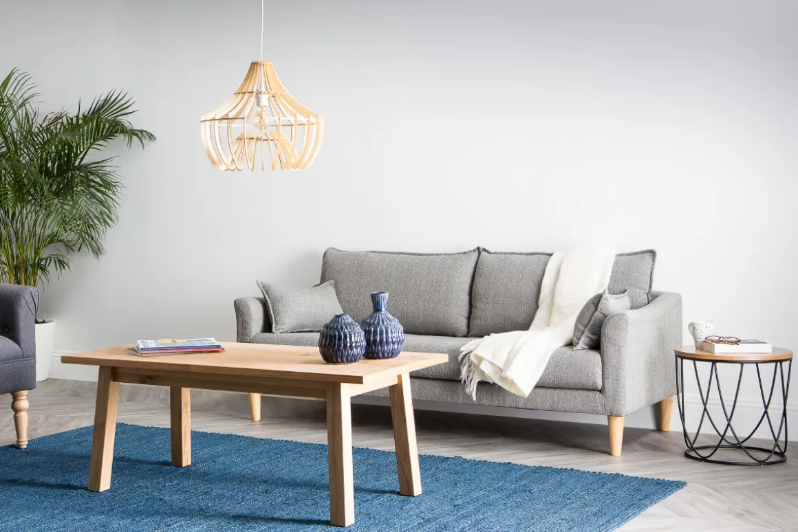 Miliboo Canapé Design|Voir Tous Les Canapés-Canapé scandinave 3 places en tissu beige et bois clair KATE