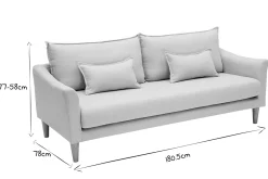 Miliboo Canapé Design|Voir Tous Les Canapés-Canapé scandinave 3 places en tissu beige et bois clair KATE
