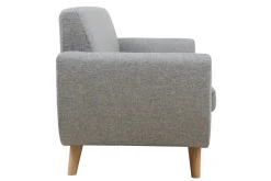 Miliboo Canapé Design|Voir Tous Les Canapés-Canapé scandinave 3 places en tissu gris clair et bois clair PURE