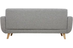 Miliboo Canapé Design|Voir Tous Les Canapés-Canapé scandinave 3 places en tissu gris clair et bois clair PURE