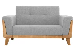 Miliboo Canapé Design|Voir Tous Les Canapés-Canapé scandinave 2 places en tissu gris et bois clair FJORD