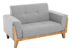 Miliboo Canapé Design|Voir Tous Les Canapés-Canapé scandinave 2 places en tissu gris et bois clair FJORD