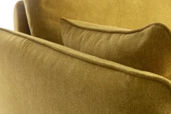 Miliboo Canapé Design|Voir Tous Les Canapés-Canapé scandinave 3 places en tissu jaune cumin et bois clair CREEP