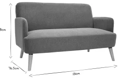 Miliboo Canapé Design|Voir Tous Les Canapés-Canapé scandinave 2 places en tissu effet velours texturé terre brûlée et bois clair ISKO