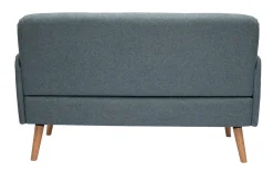 Miliboo Canapé Design|Voir Tous Les Canapés-Canapé scandinave 2 places en tissu vert de gris et bois clair ISKO