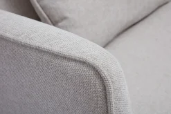 Miliboo Canapé Design|Voir Tous Les Canapés-Canapé scandinave 3 places en tissu effet velours texturé beige et bois clair CLAYTON