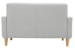 Miliboo Canapé Design|Voir Tous Les Canapés-Canapé scandinave 2 places en tissu gris clair et bois clair LUNA