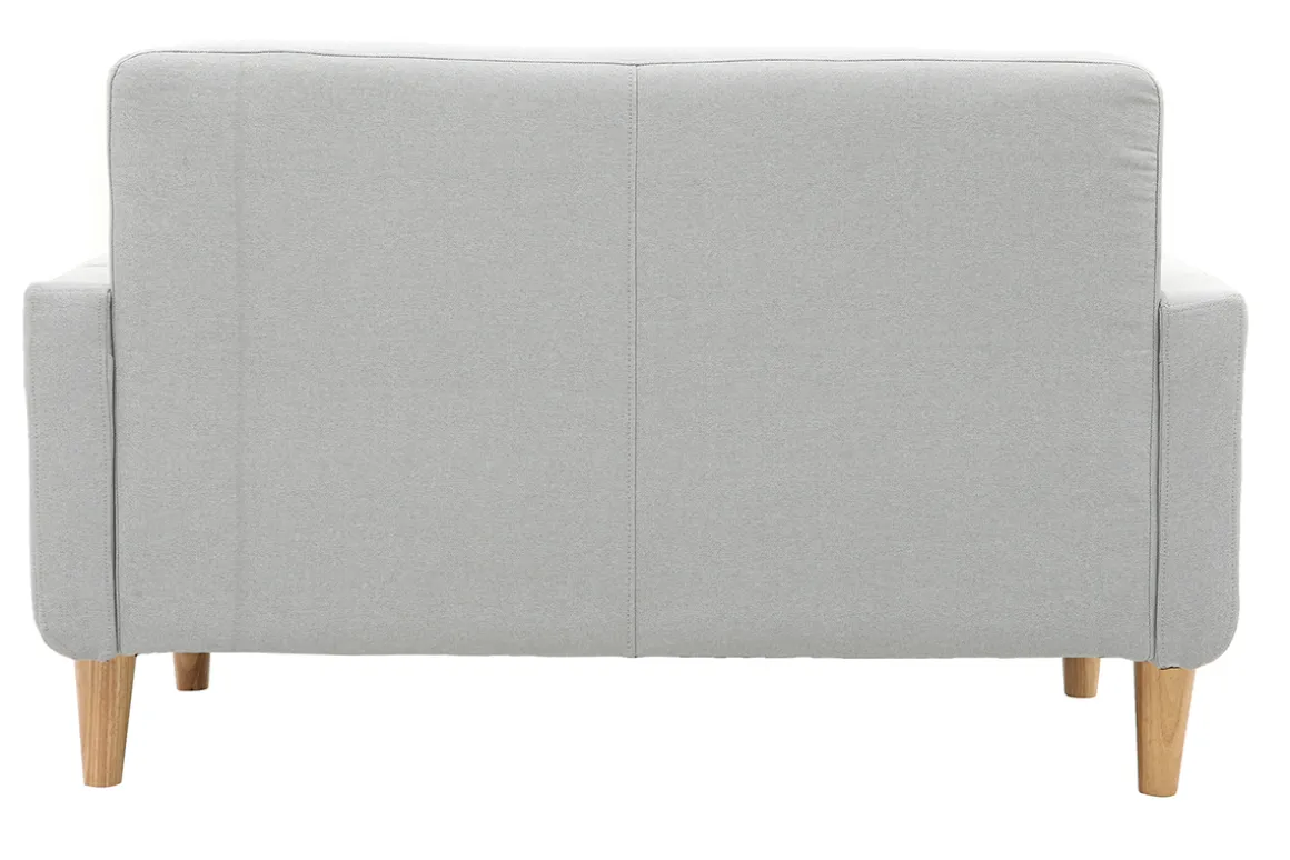 Miliboo Canapé Design|Voir Tous Les Canapés-Canapé scandinave 2 places en tissu gris clair et bois clair LUNA