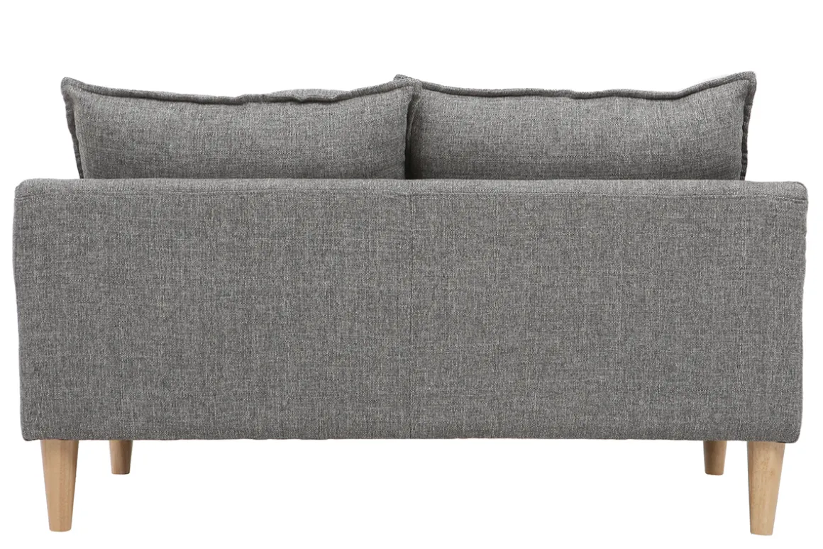 Miliboo Canapé Design|Voir Tous Les Canapés-Canapé scandinave 2 places en tissu gris et bois clair KATE