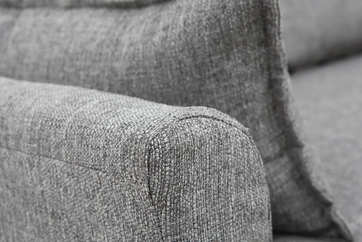 Miliboo Canapé Design|Voir Tous Les Canapés-Canapé scandinave 2 places en tissu gris et bois clair KATE