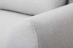 Miliboo Canapé Design|Voir Tous Les Canapés-Canapé scandinave 3 places en tissu gris clair et bois clair EKTOR