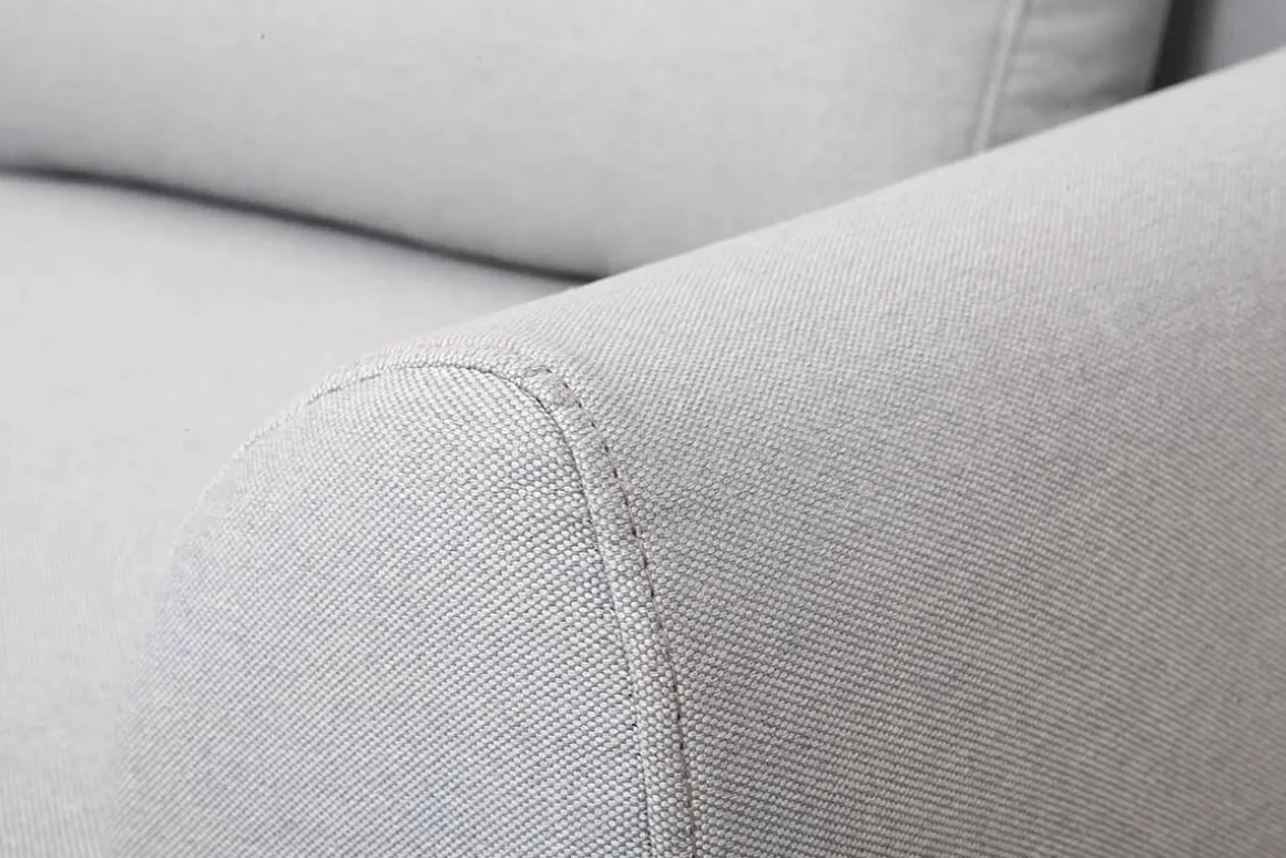 Miliboo Canapé Design|Voir Tous Les Canapés-Canapé scandinave 3 places en tissu gris clair et bois clair EKTOR