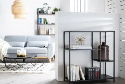 Miliboo Canapé Design|Voir Tous Les Canapés-Canapé scandinave 3 places en tissu gris clair et bois clair EKTOR