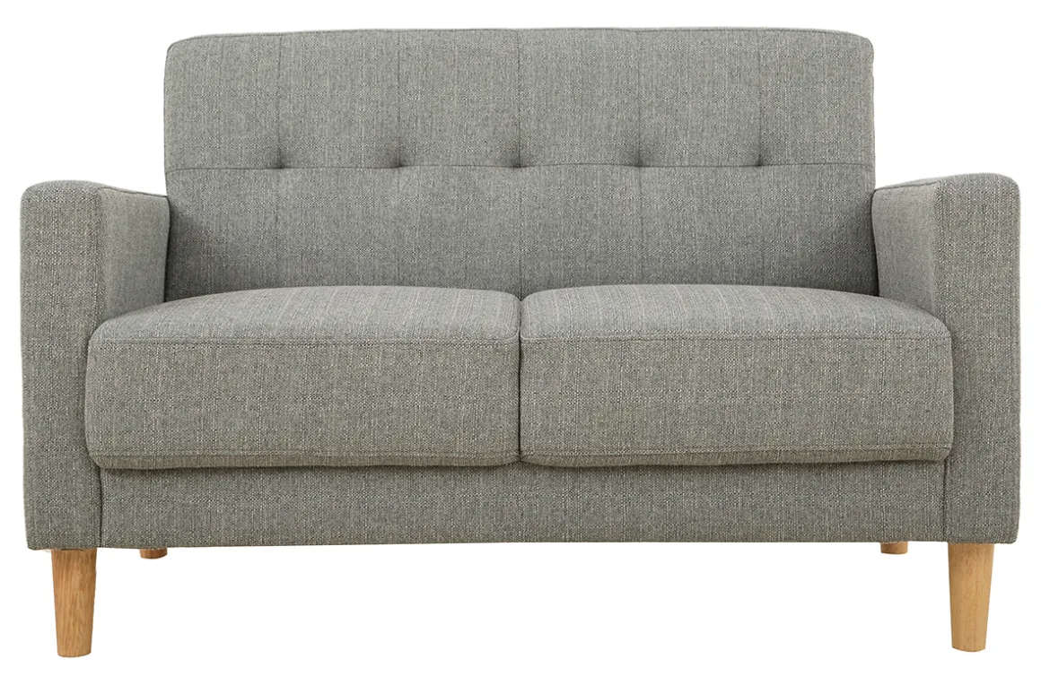 Miliboo Canapé Design|Voir Tous Les Canapés-Canapé scandinave 2 places en tissu gris et bois clair MOON