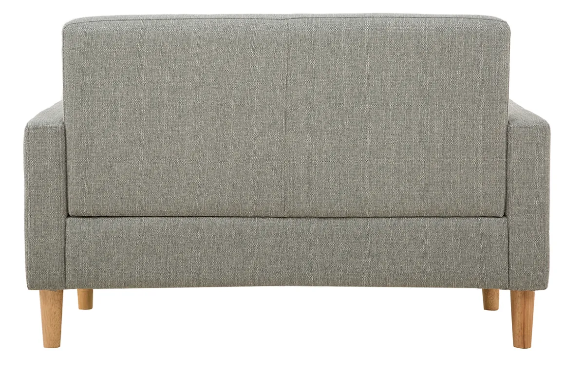 Miliboo Canapé Design|Voir Tous Les Canapés-Canapé scandinave 2 places en tissu gris et bois clair MOON